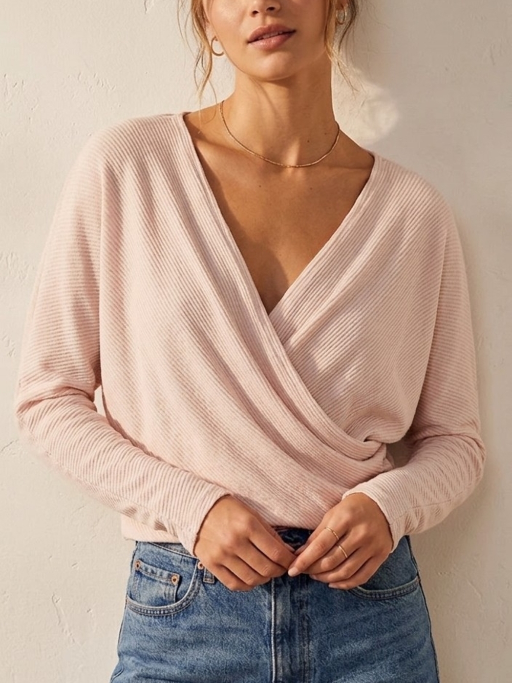 Free People Switching Sides Reversible Thermal Top-Pink
